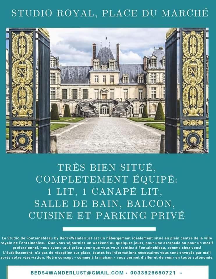 Studio Royal By Beds4Wanderlust - Place Du Marche Avec Parking Prive فونتانبلو الغرفة الصورة